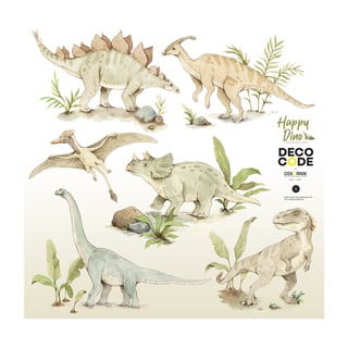Happy Dino gyerek falmatrica dinoszaurusz motívummal, 70 x 70 cm - Dekornik