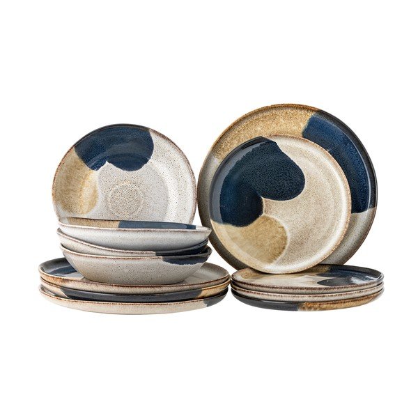 Kőedény étkészlet 12 db-os Jules – Bloomingville