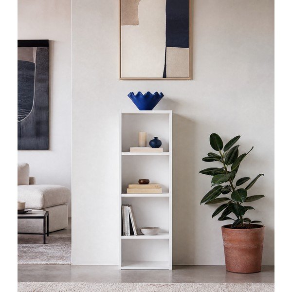 Fehér könyvespolc 30x106x24 cm Cube – Casa Selección-image-1