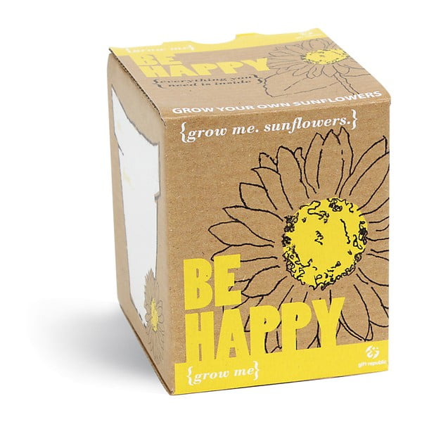 Be Happy növénytermesztő készlet napraforgó magokkal - Gift Republic