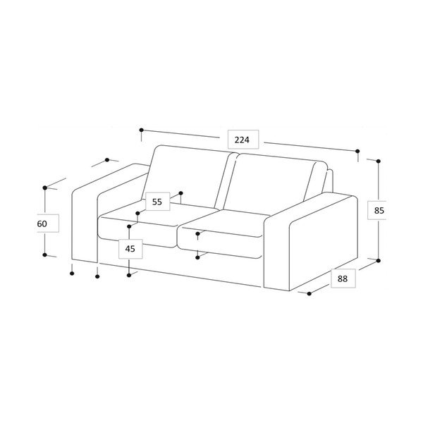 Bézs kanapé 224 cm Copenhagen – Scandic-image-4