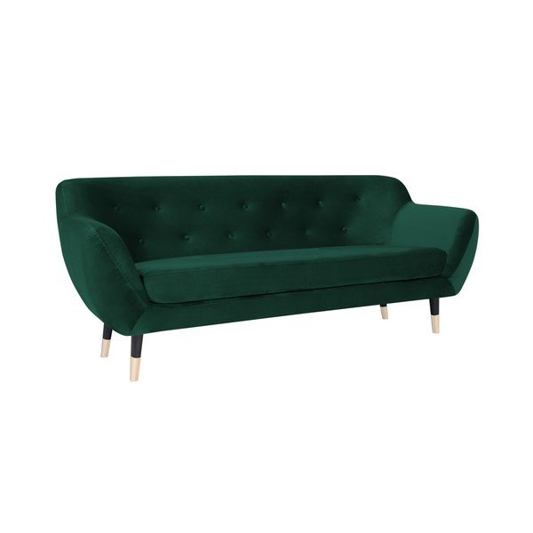 Amelie zöld kanapé fekete lábakkal, 188 cm - Mazzini Sofas-image-2