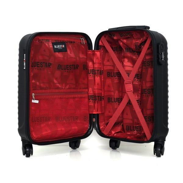 Marro fekete gurulós bőrönd és kisméretű kézipoggyász szett - Bluestar-image-2