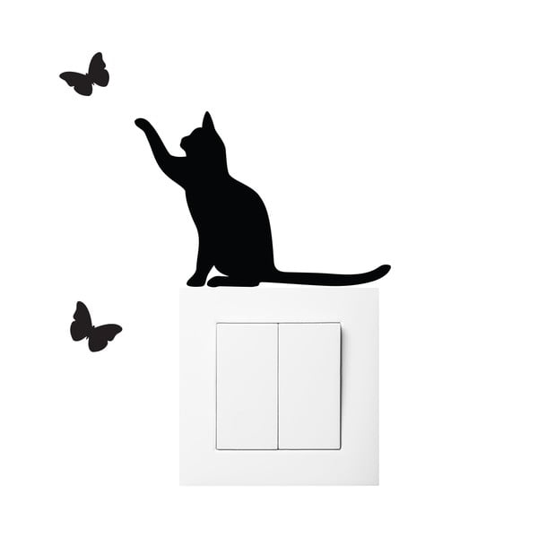 Cat fekete matrica a villanykapcsolóra - Ambiance