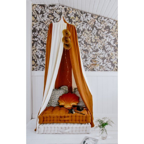 Fehér-narancssárga len baldachin Caramel Circus - Moi Mili-image-2