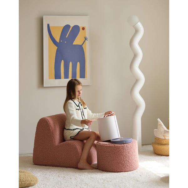 Rózsaszín buklé gyerek puff – Wigiwama-image-3