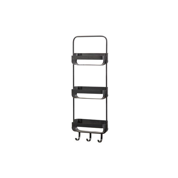 Fekete fém fali fogas polccal Akke – WOOOD-image-1