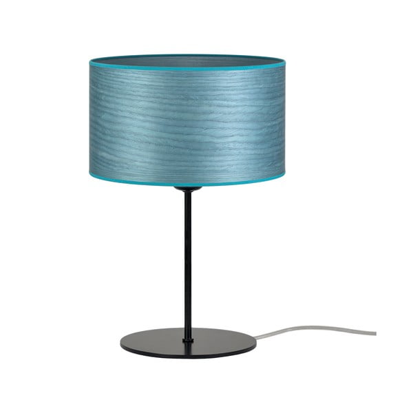 Ocho S kék asztali lámpa természetes furnérból, ⌀ 25 cm - Sotto Luce