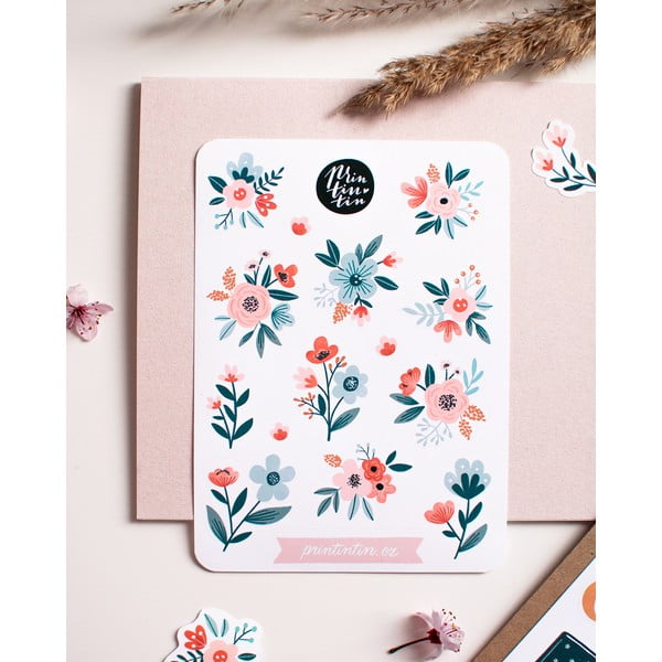 Virágos vinil matrica, 10,5 x 15,4 cm - Printintin-image-1
