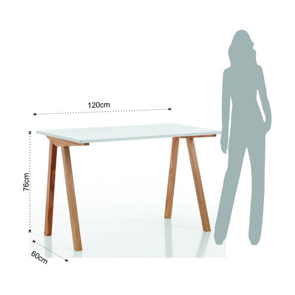 Íróasztal fehér asztallappal 60x120 cm Mak – Tomasucci-image-4