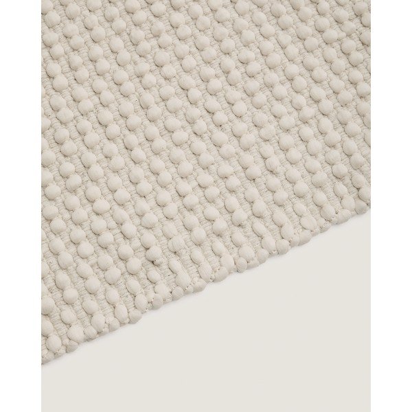 Krémszínű kézi szövésű pamutkeverék futószőnyeg 70x140 cm Mascarell – Kave Home-image-3