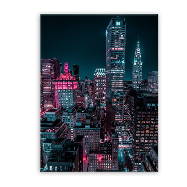 Glasspik Neon Manhattan kép, 80 x 120 cm - Styler