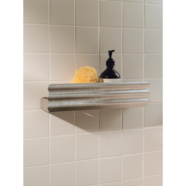 Ezüstszínű fali rozsdamentes acél fürdőszobai polc Olbi – noo.ma-image-1