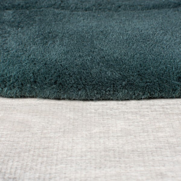 Kékeszöld kézi szövésű gyapjú kerek szőnyeg ø 160 cm Shard Teal – Flair Rugs-image-4