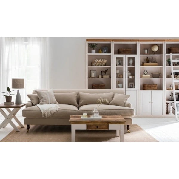 Fehér borovi fenyő könyvespolc 296x223 cm Anita – Støraa-image-1