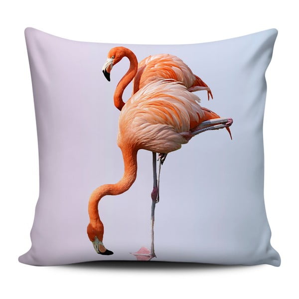 Home de Bleu Flamingos narancssárga-fehér díszpárna, 43 x 43 cm - Kate Louise