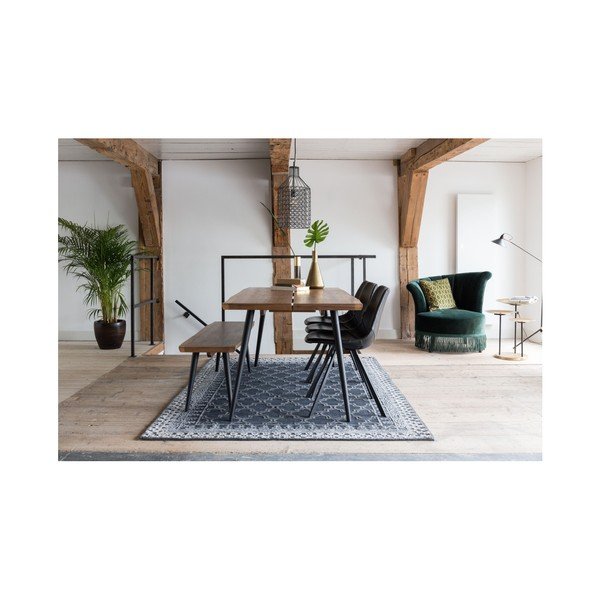 Alagon pad fekete acél lábakkal, hosszúság 180 cm - Dutchbone-image-4