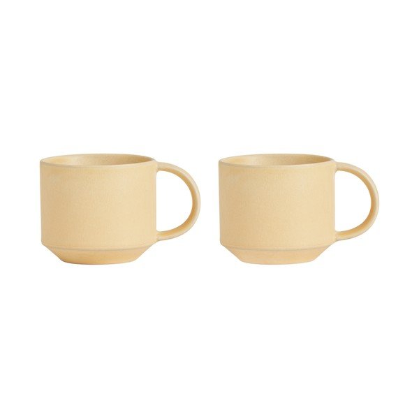 Világossárga terrakotta bögre szett 2 db-os Yuka – OYOY Living Design