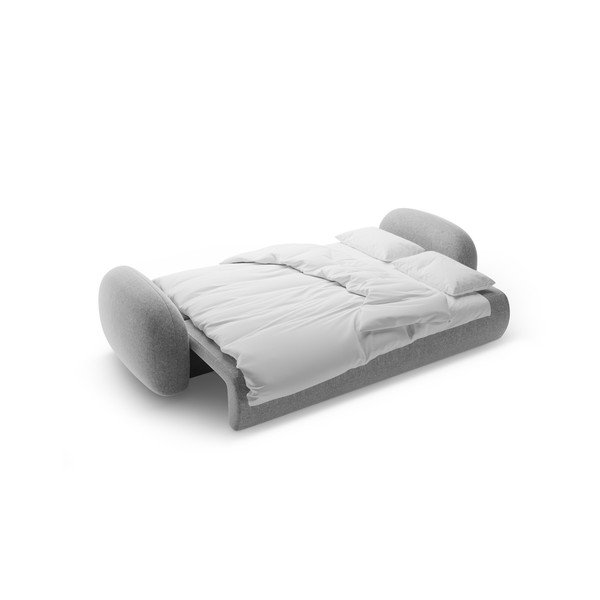 Világosszürke zsenília kinyitható-tárolóhelyes kanapé 262 cm Tonale – Cosmopolitan Design-image-4