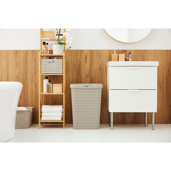 Bézs műanyag szennyeskosár 55 l Country - Rotho-image-1