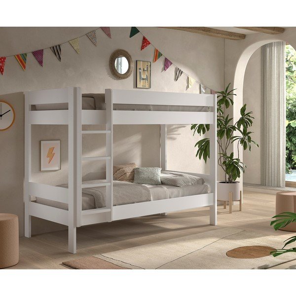 Fehér emeletes gyerekágy ágyráccsal 90x200 cm Primo – Vipack-image-1