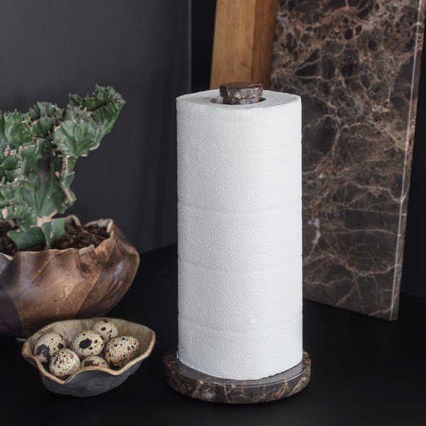 Sötétbarna márvány papírtörlő tartó ø 12,5 cm Marble – Mette Ditmer Denmark-image-2