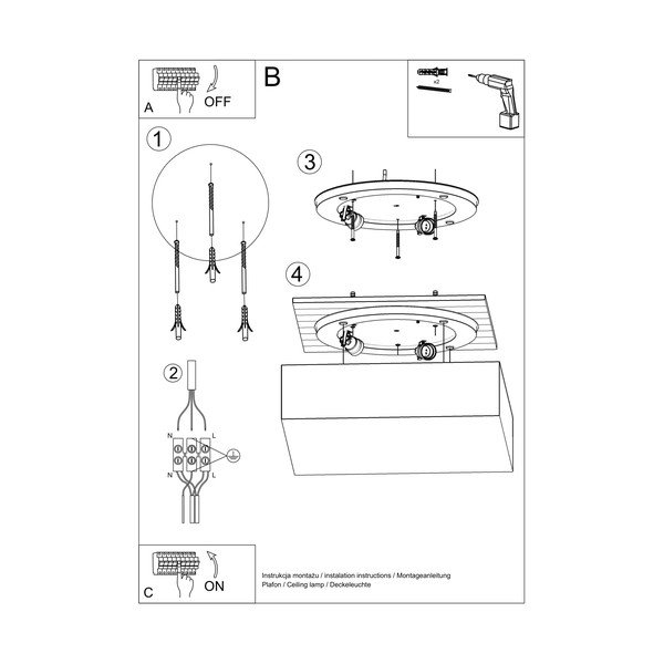 Mitra Ceiling szürke mennyezeti lámpa - Sollux-image-4