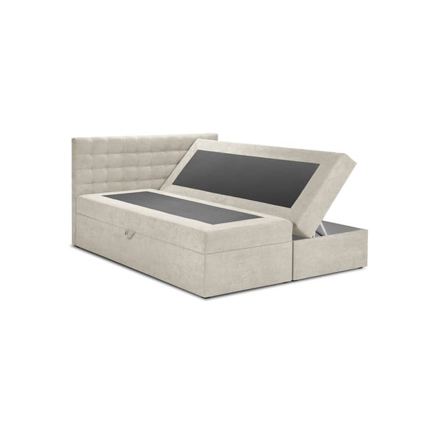 Bézs boxspring ágy tárolóhellyel 160x200 cm Jade – Mazzini Beds-image-2