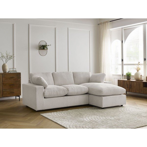 Bézs kordbársony sarokkanapé Belair – Bobochic Paris-image-1