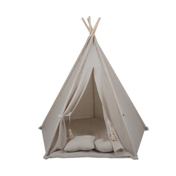 My Linen World krémszínű ötszögletes teepee sátor - VIGVAM Design