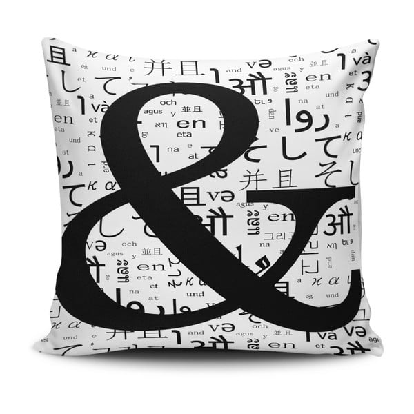 Cushion Love Letter pamut keverék párna, 45 x 45 cm