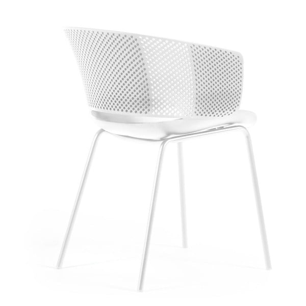 Fehér fém-műanyag kerti szék Yeray – Kave Home-image-2