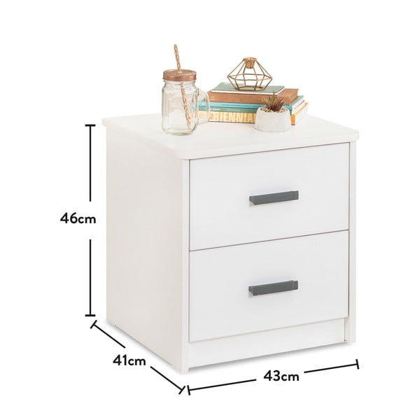 Fehér éjjeliszekrény Classic – Kalune Design-image-1