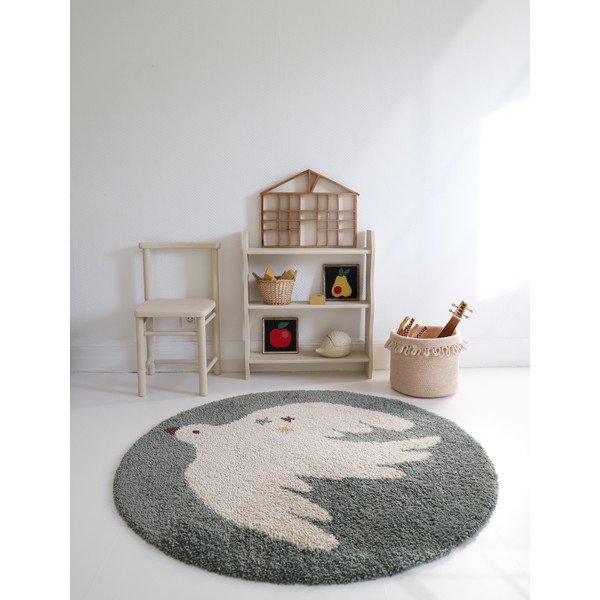 Világoszöld gyerek szőnyeg ø120 cm Bohemian Bird Aqua – Nattiot-image-3