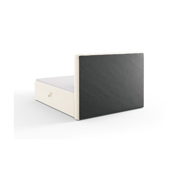 Bézs boxspring ágy tárolóhellyel 180x200 cm Gina – Milo Casa-image-4