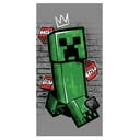 Zöld-szürke pamut gyerek fürdőlepedő 70x140 cm Minecraft "Metro Art Creeper" – Jerry Fabrics