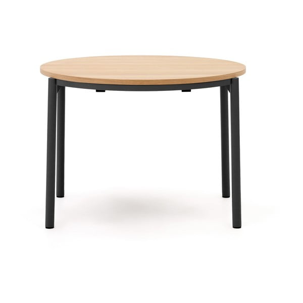 Natúr színű kerek bővíthető étkezőasztal tölgyfa dekoros asztallappal ø 90 cm Montuiri – Kave Home