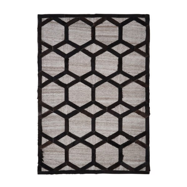 Safira szőnyeg bőr és gyapjú elmekkel, 170 x 120 cm - Premier Housewares