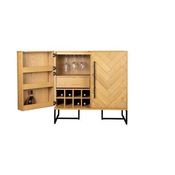 Bortartó szekrény tölgyfa dekorral 24 palackhoz, 100x100 cm Class - Dutchbone-image-3