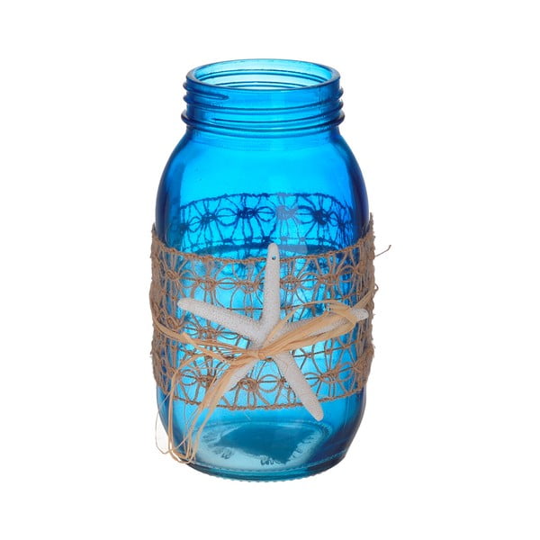 Sea kék üveg váza, ⌀ 10 cm - InArt