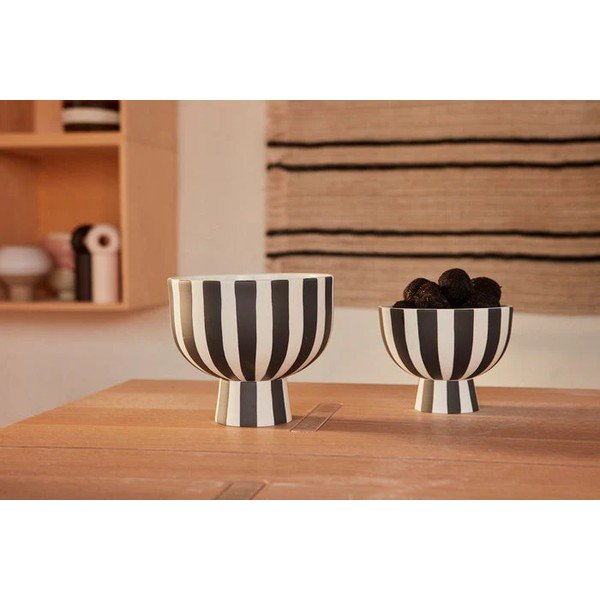 Fekete-fehér kőedény szervírozó tálka Toppu – OYOY Living Design-image-3
