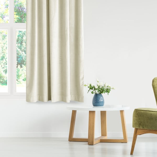 Krémszínű bársony dimout (részleges sötétítő) függöny 140x245 cm – Restilo-image-4