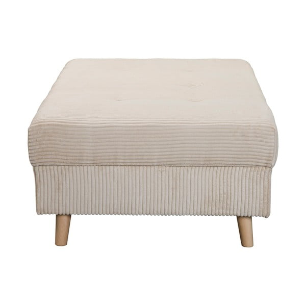 Krémszínű kordbársony puff Ariella – Ropez-image-3