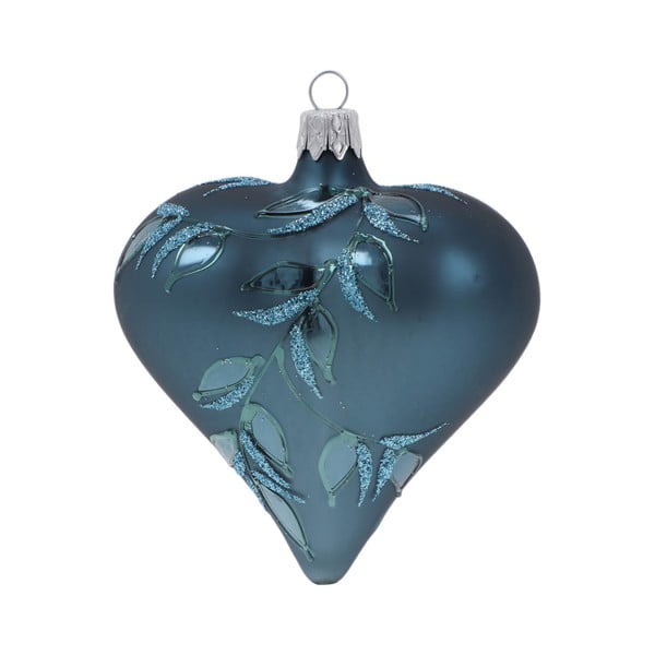 Heart 3 db-os kék üveg karácsonyfadísz szett - Ego Dekor