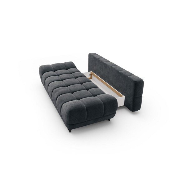 Cirrus sötétszürke háromszemélyes kinyitható kanapé, bársony kárpittal - Windsor & Co Sofas-image-4