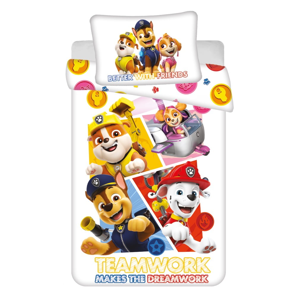 Pamut gyerek ágyneműhuzat babaágyhoz 100x135 cm Paw Patrol  Jerry Fabrics