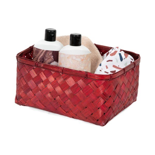 Hanoi piros bambusz tárolókosár, 30 x 23 cm - Compactor-image-1