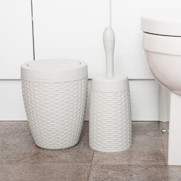 Rattan Bath Bin Calico krémszínű fürdőszobai kosár, 5 l - Addis-image-1