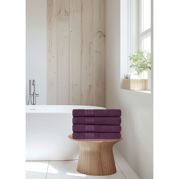 Borvörös frottír pamut törölköző szett 4 db-os 50x100 cm – Good Morning-image-2