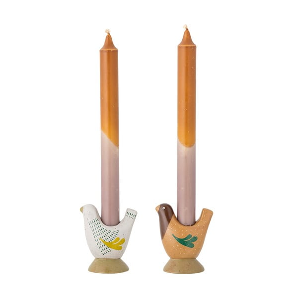 Agyagkerámia gyertyatartó készlet 2 db-os Reem – Bloomingville-image-3